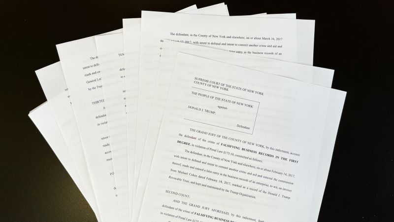 Unsealing of Indictment Reveals Charges Against Former President in Hush Money Case